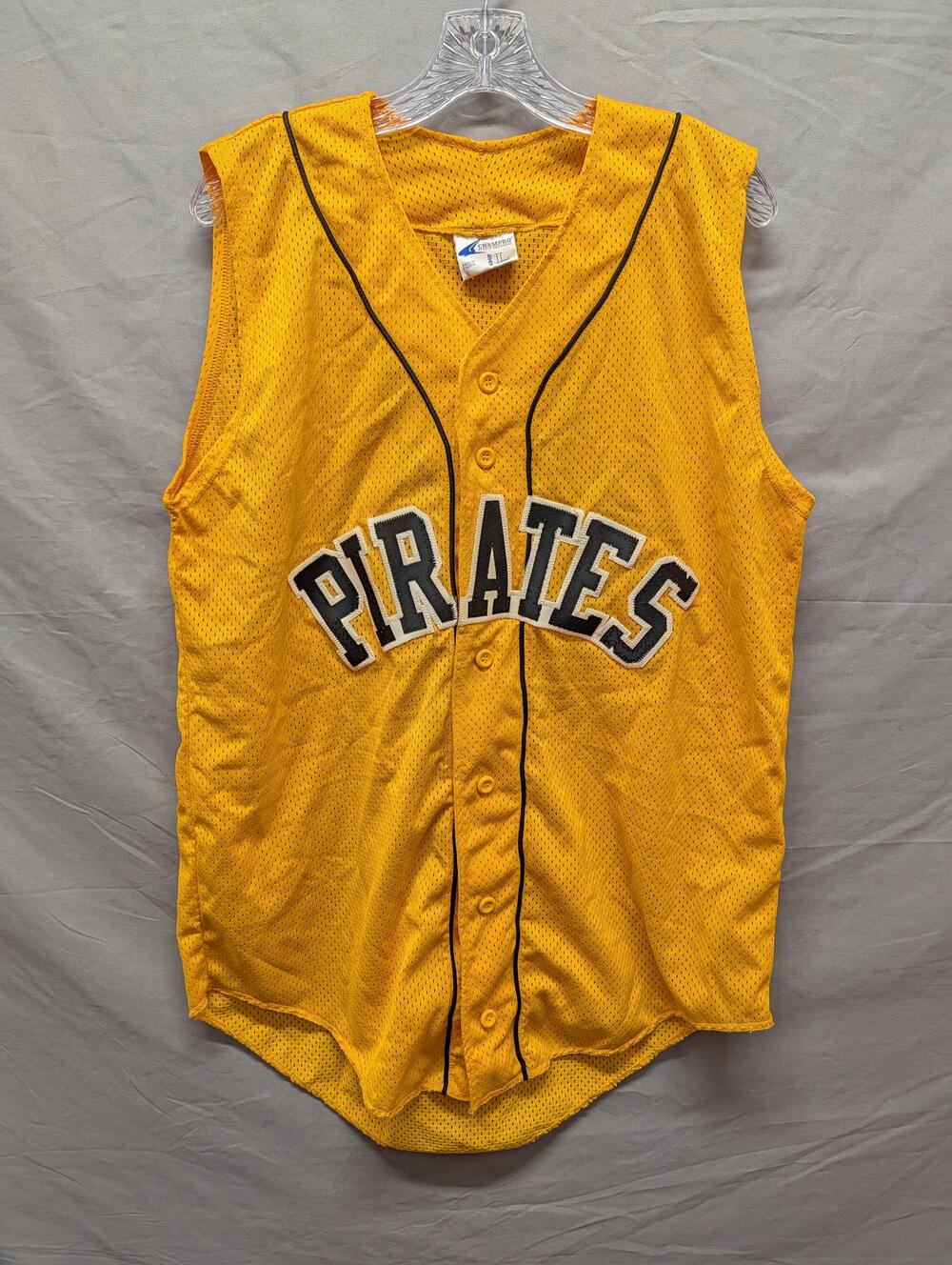 Pittsburgh Pirates Baseball Jersey Mens Large Yellow MLB Baseball Mesh Button
